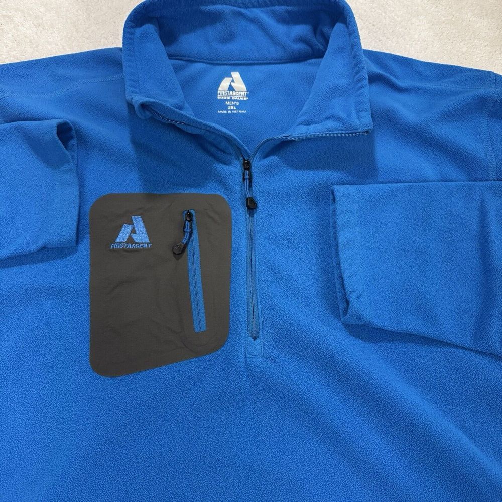 Eddie Bauer First Ascent 1/4 Zip Pullover Men 2XL Blue Fleece